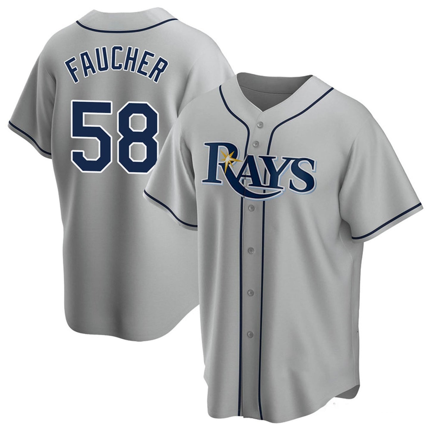 Baseball Calvin Faucher Tampa Bay Rays 58 Jersey