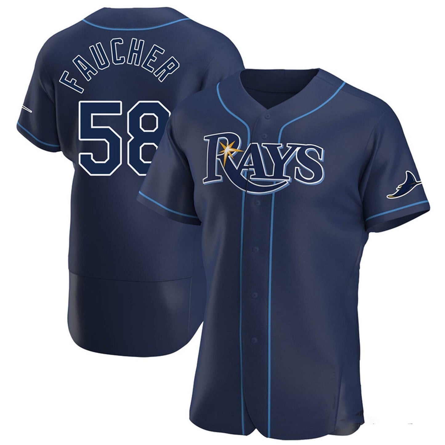 Baseball Calvin Faucher Tampa Bay Rays 58 Jersey