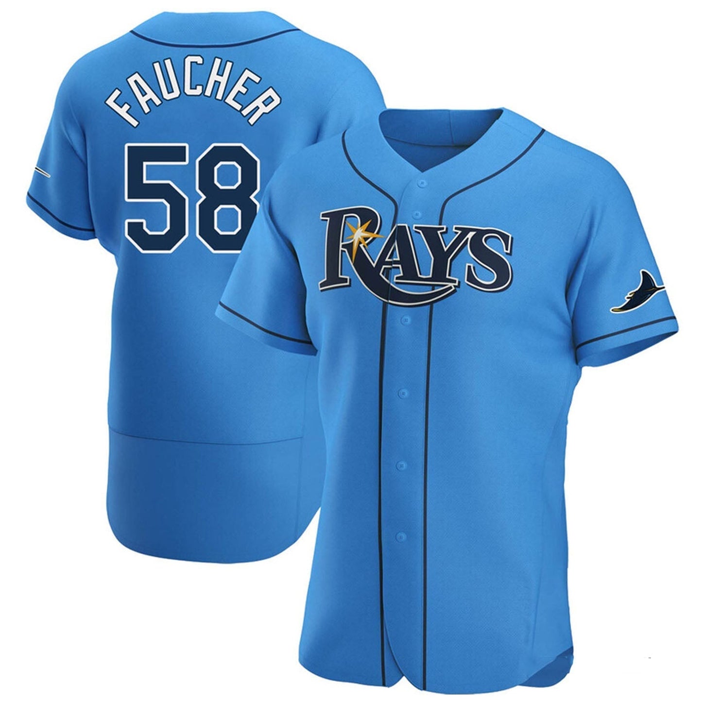 Baseball Calvin Faucher Tampa Bay Rays 58 Jersey
