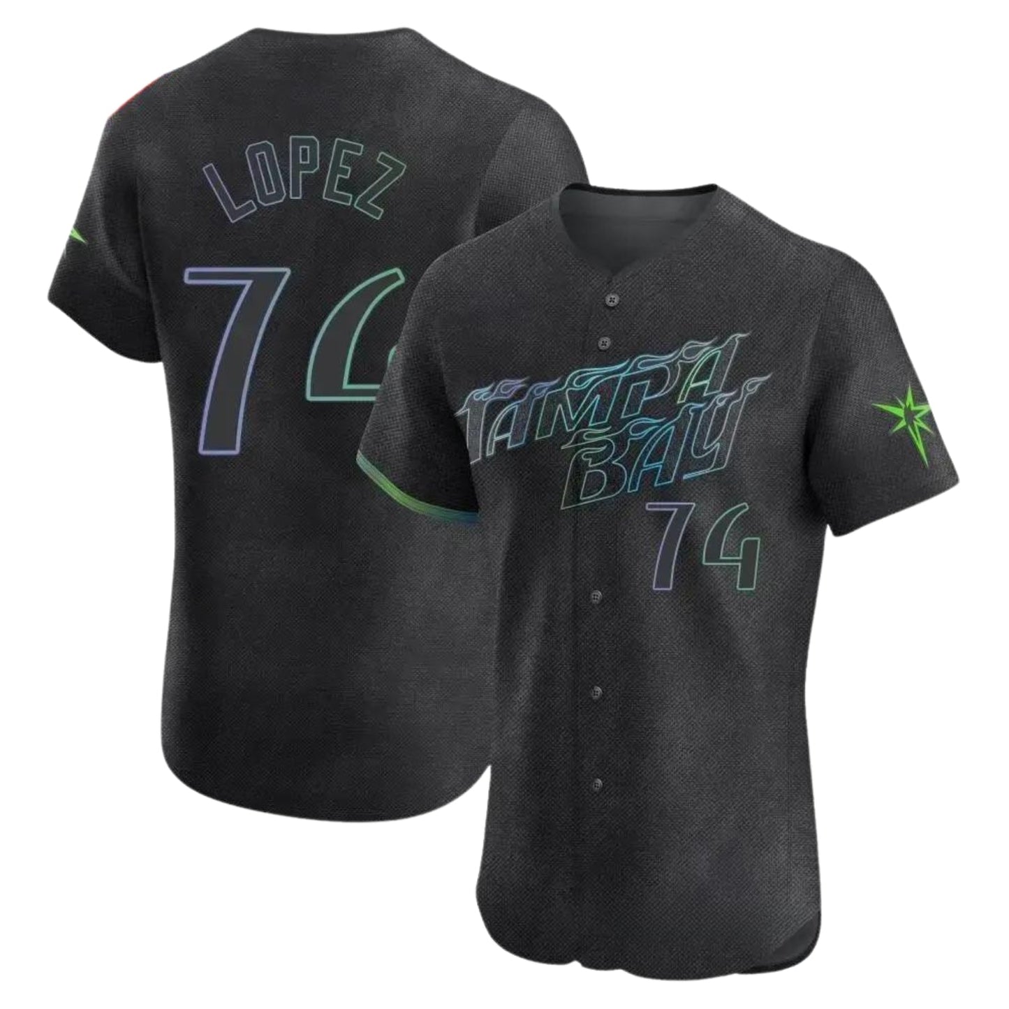 Baseball Jacob Lopez Tampa Bay Rays 74 Jersey
