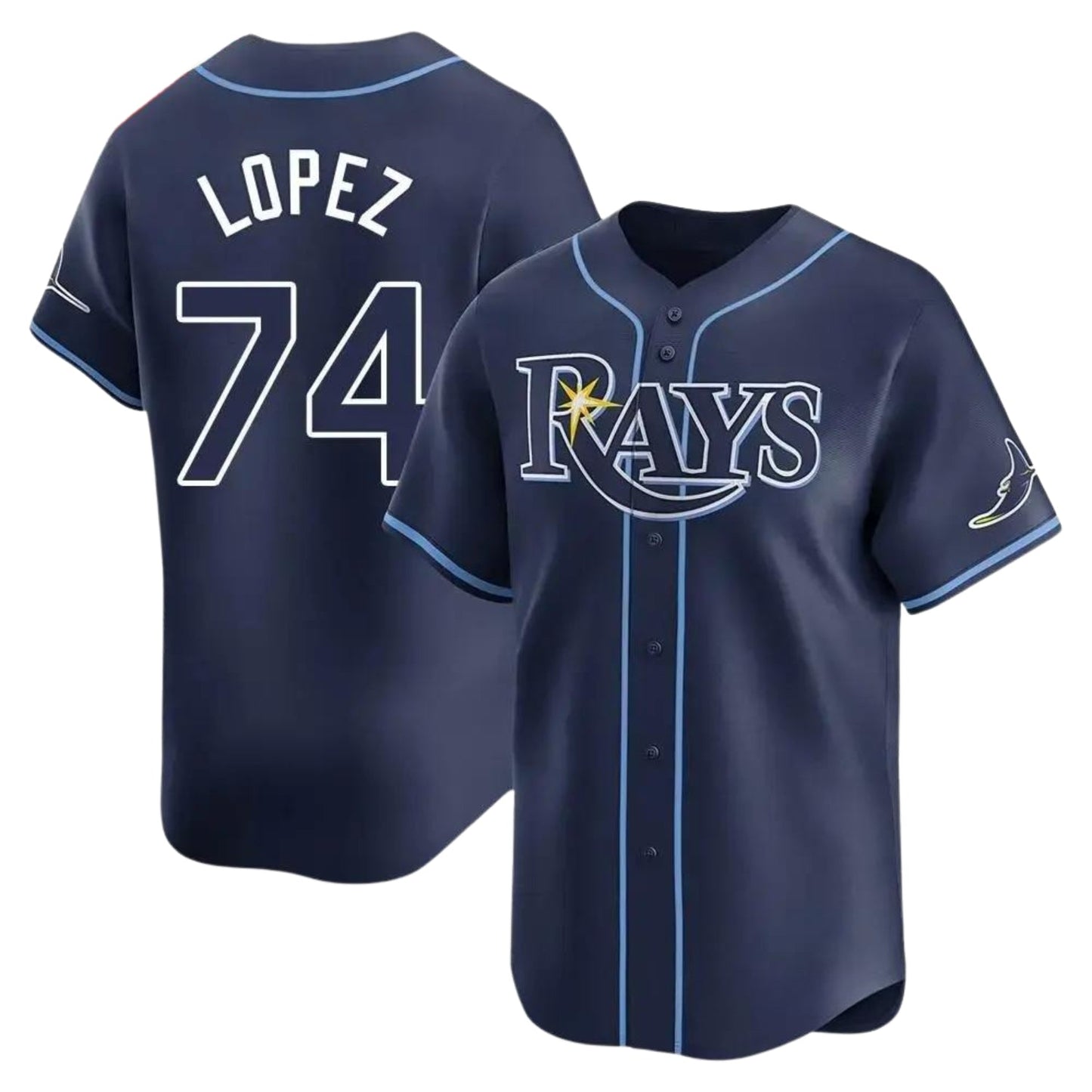 Baseball Jacob Lopez Tampa Bay Rays 74 Jersey
