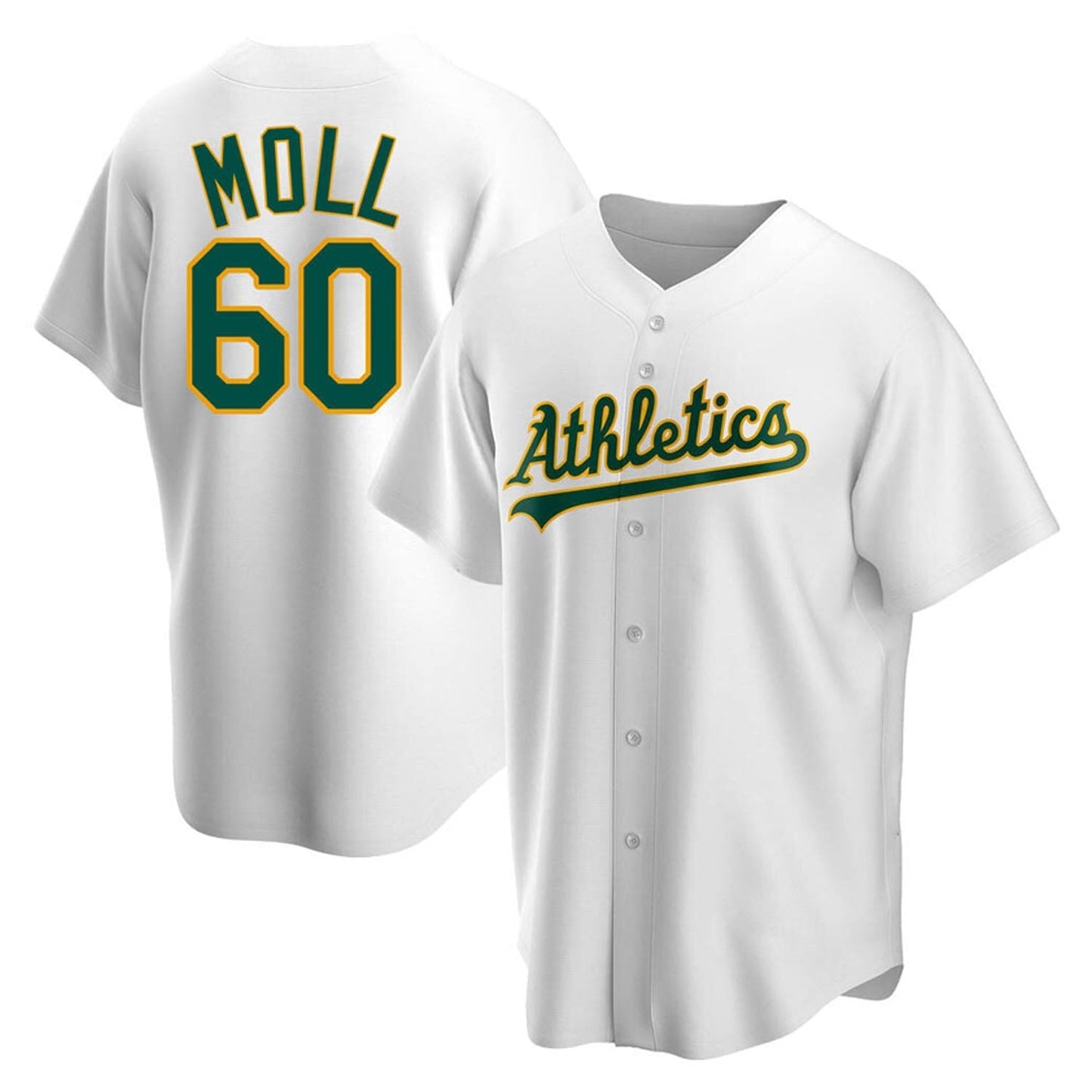 Baseball Sam Moll Oakland Athletics 60 Jersey