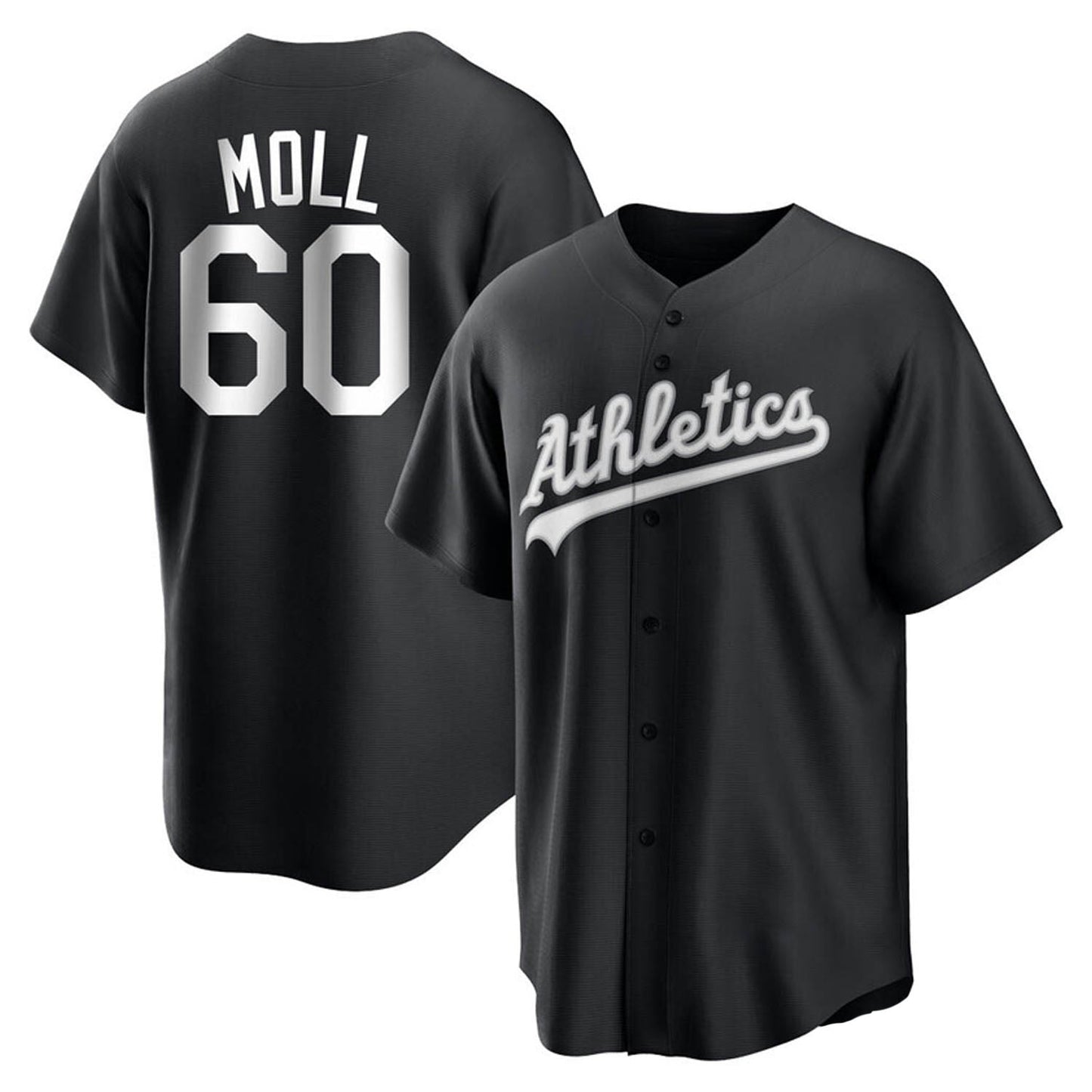 Baseball Sam Moll Oakland Athletics 60 Jersey