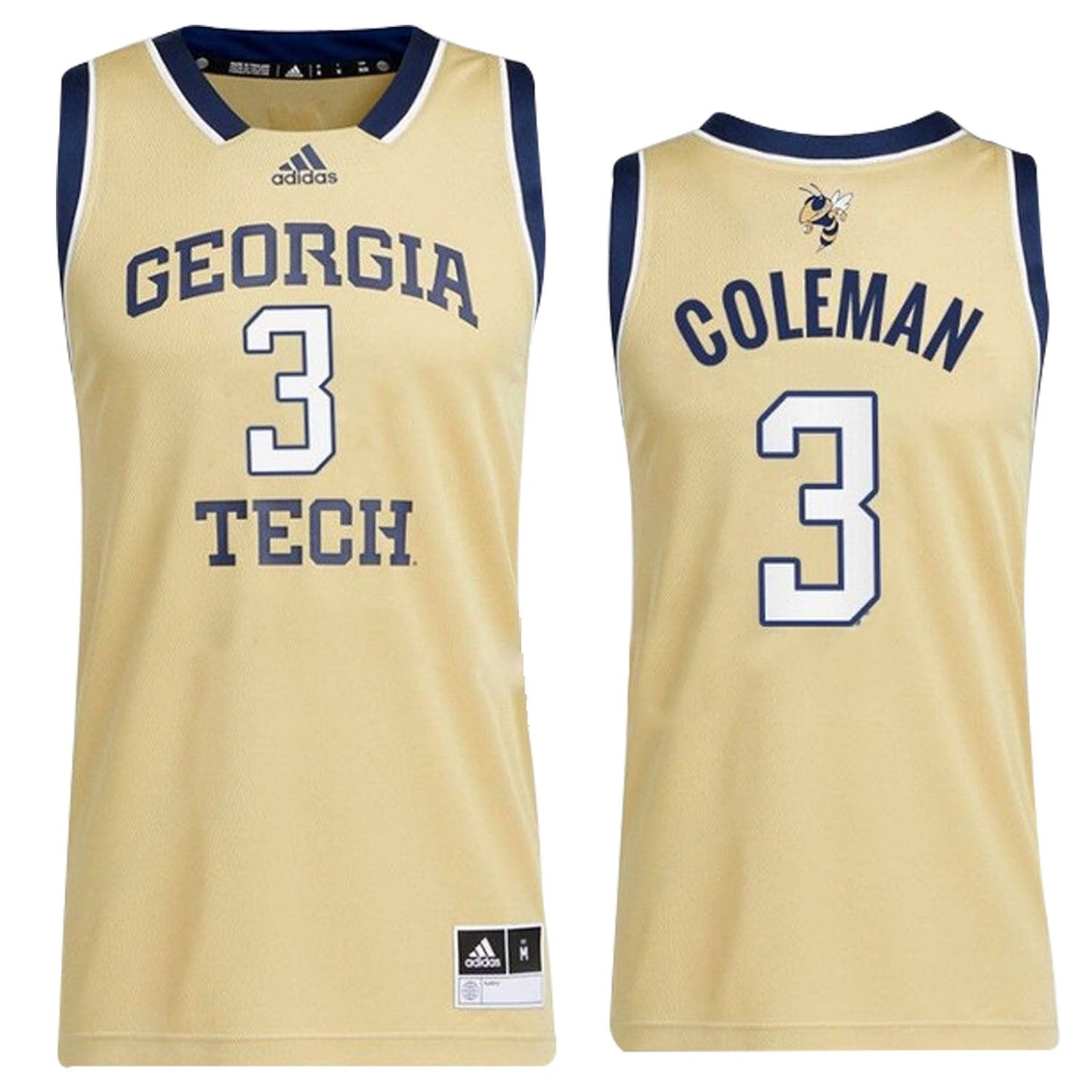 NCAAB Dallan Coleman Georgia Tech Yellow Jackets 3 Jersey
