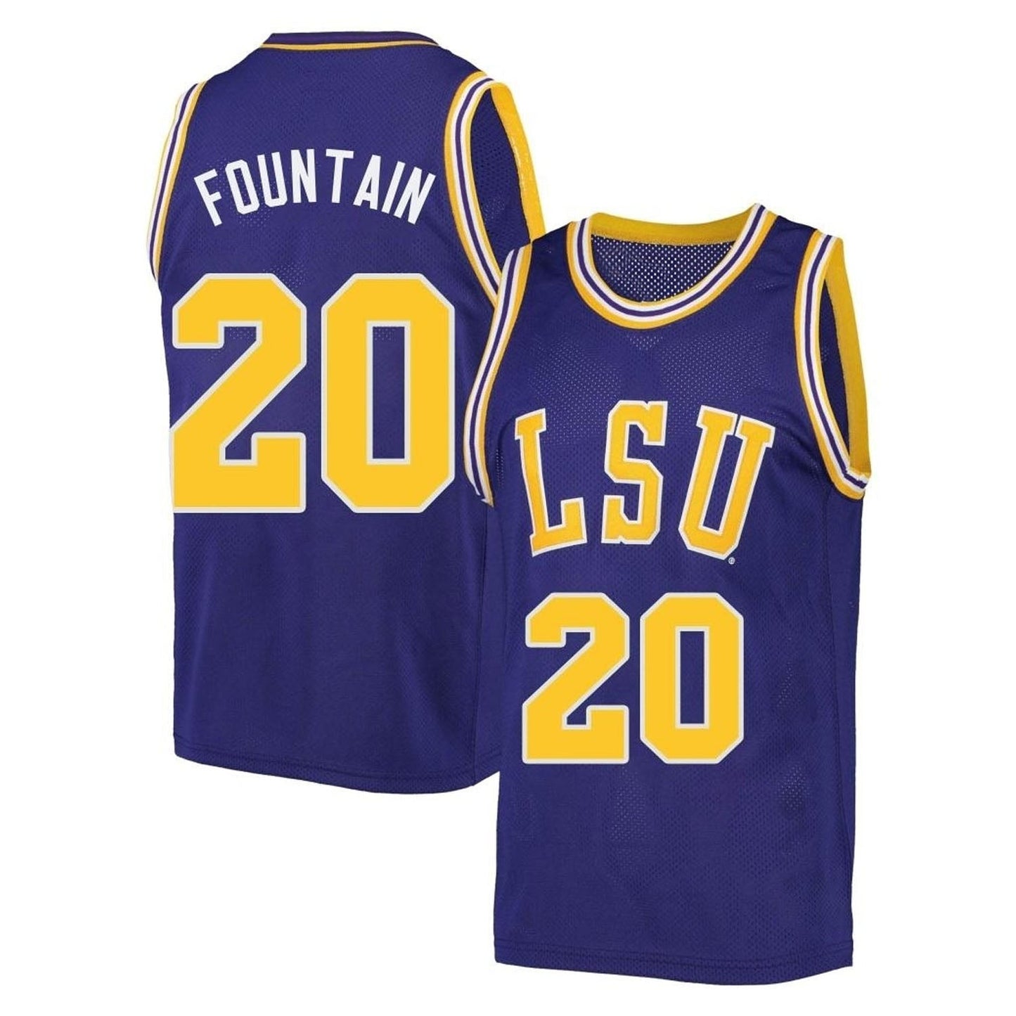 NCAAB Derek Fountain LSU Tigers 20 Jersey
