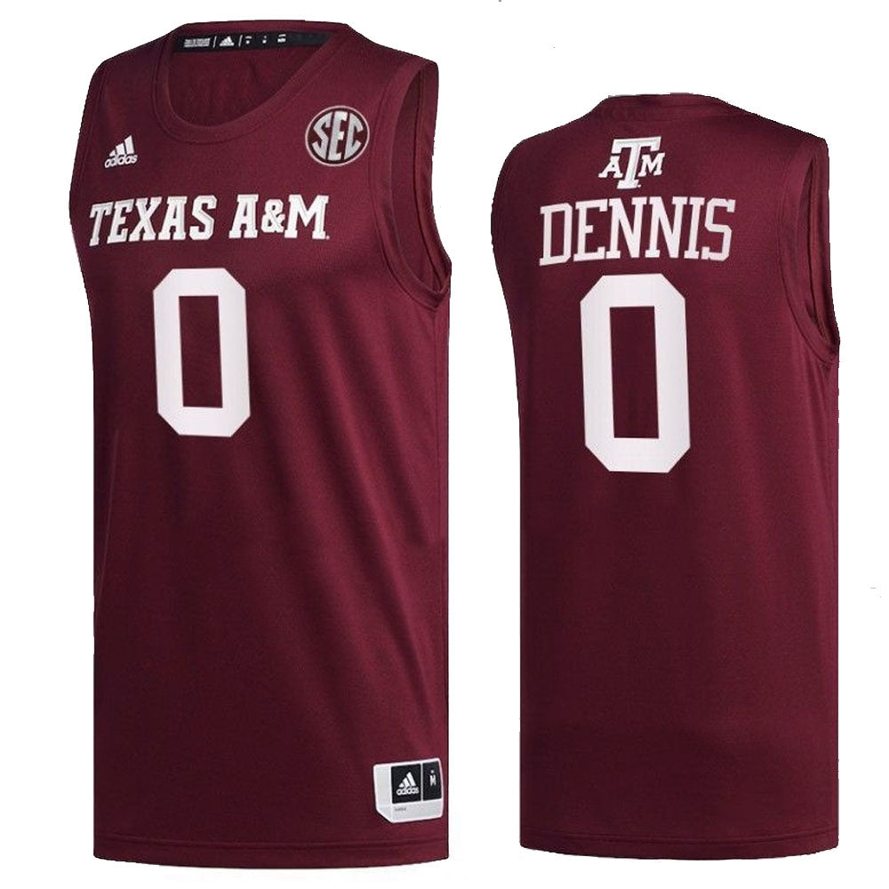 NCAAB Dexter Dennis Texas AM Aggies 0 Jersey