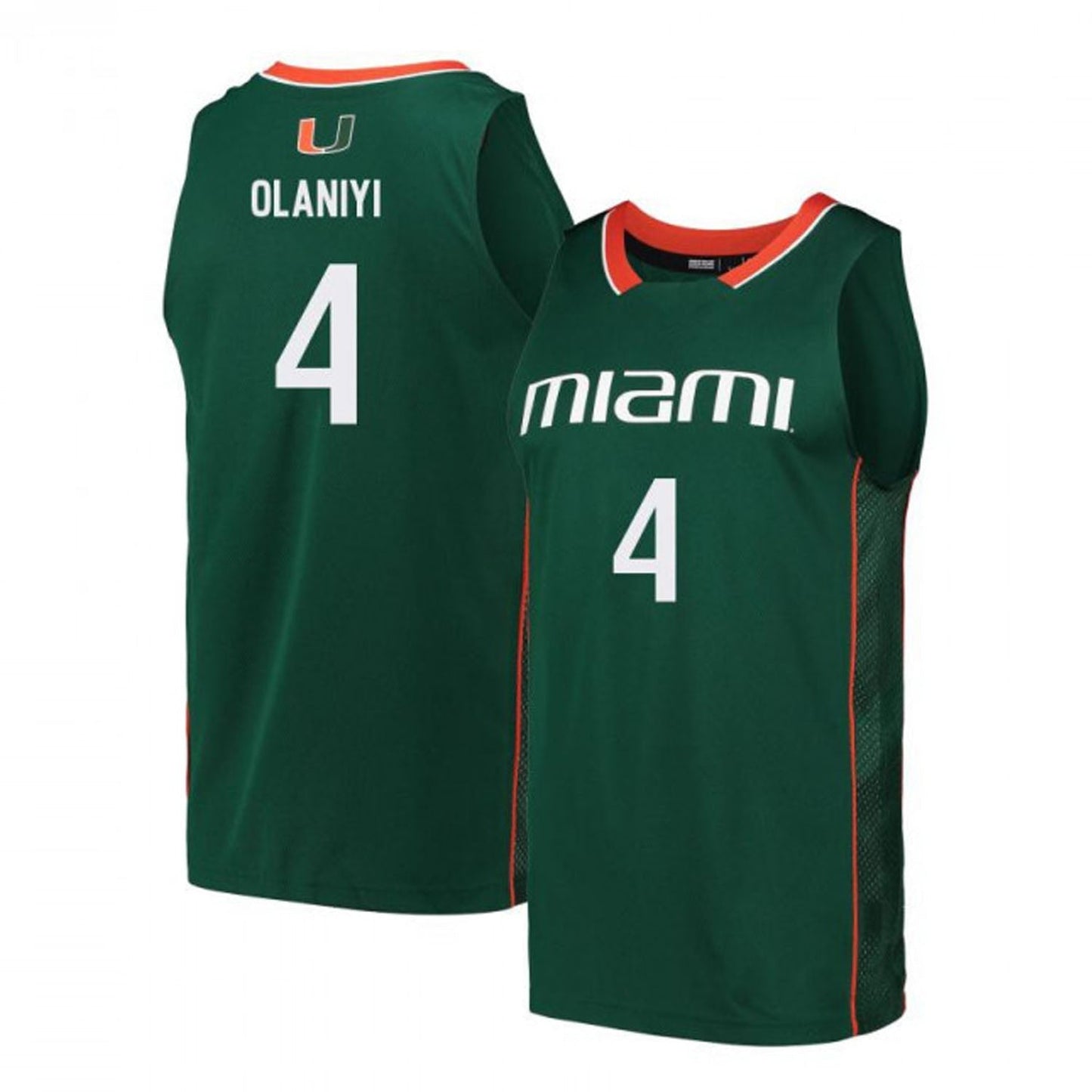 NCAAB Elijah Olaniyi Miami Hurricanes 4 Jersey