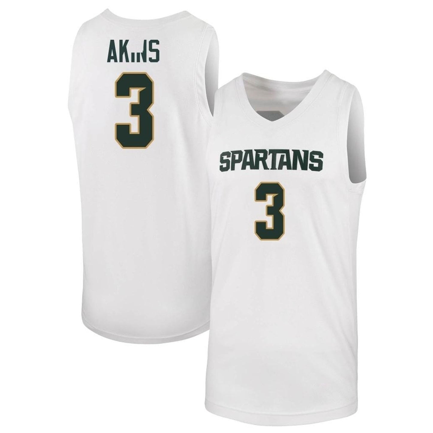 NCAAB Jaden Akins Michigan State Spartans 3 Jersey