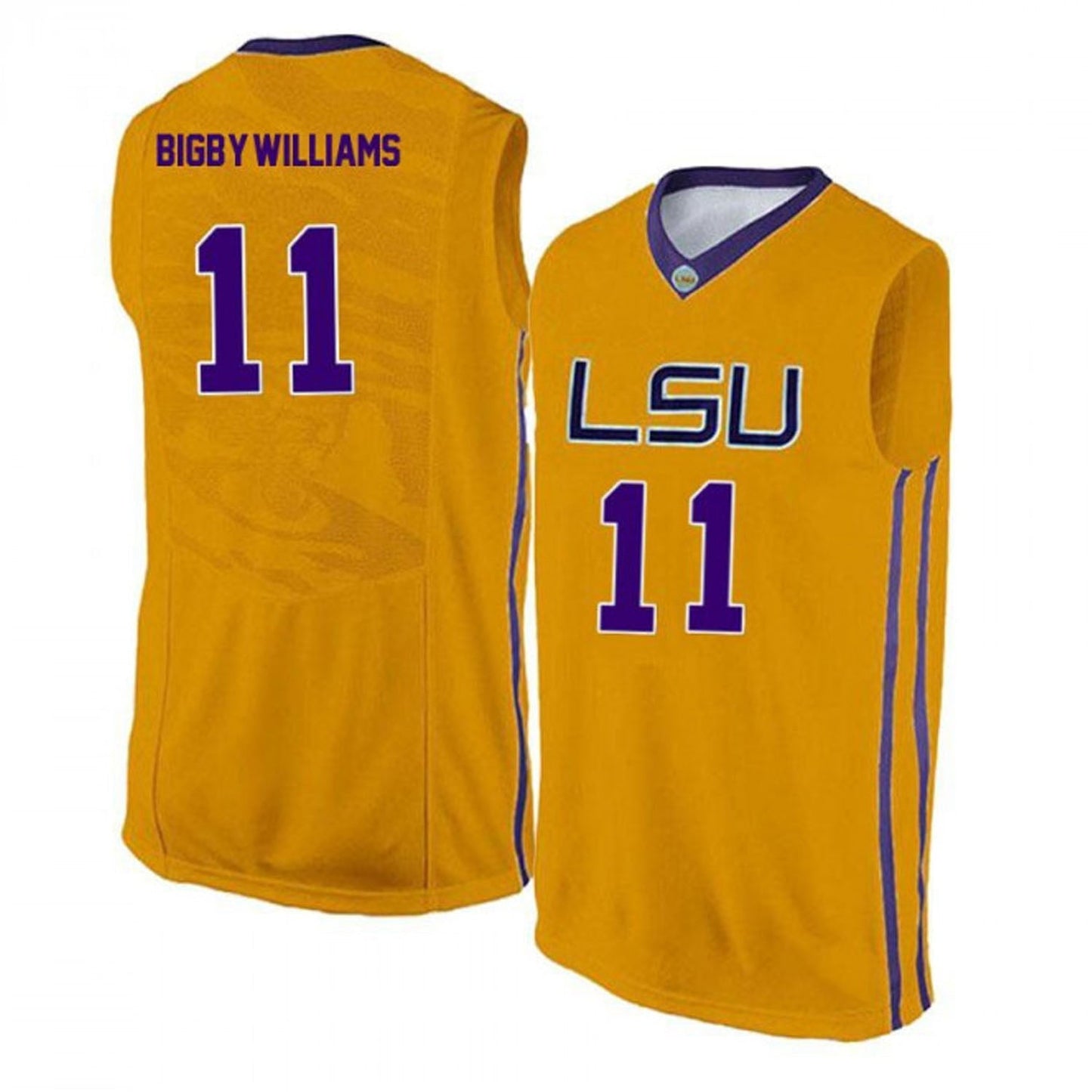 NCAAB Kavell Bigby LSU Tigers 11 Jersey