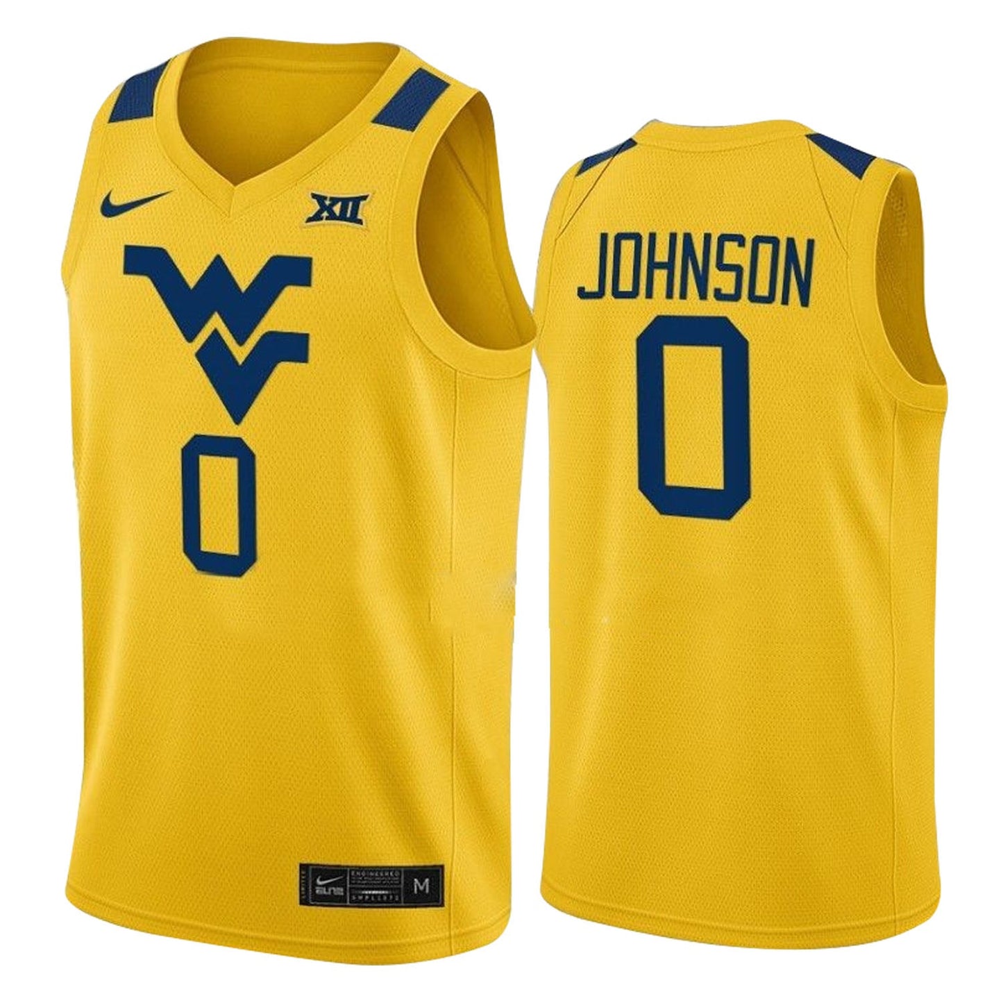 NCAAB Kedrian Johnson West Virginia Mountaineers 0 Jersey