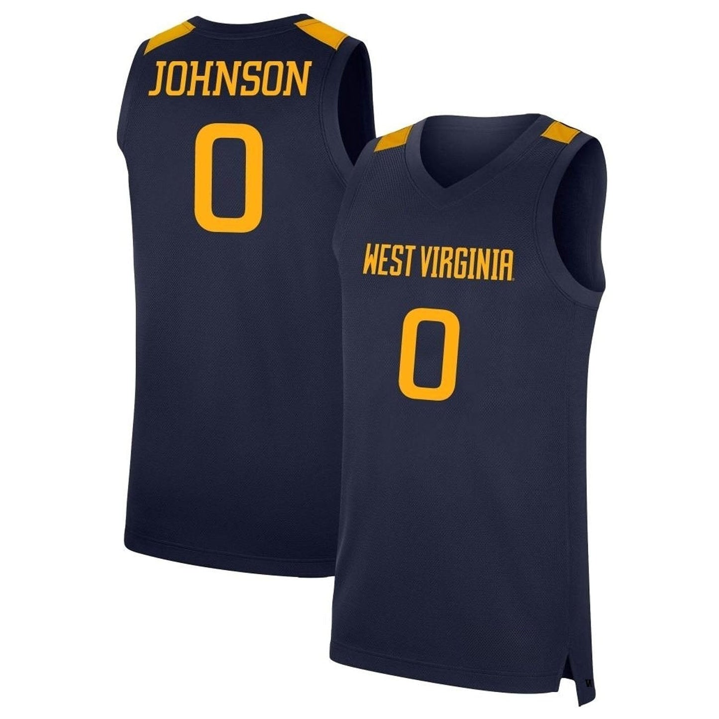 NCAAB Kedrian Johnson West Virginia Mountaineers 0 Jersey