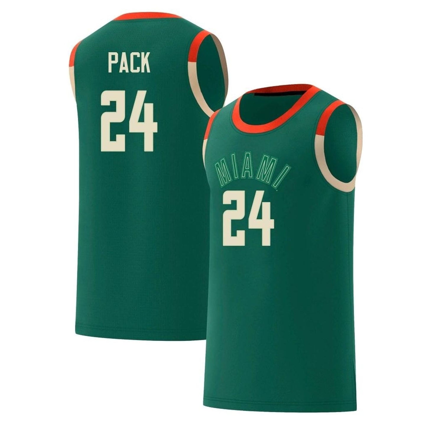 NCAAB Nijel Pack Miami Hurricanes 24 Jersey