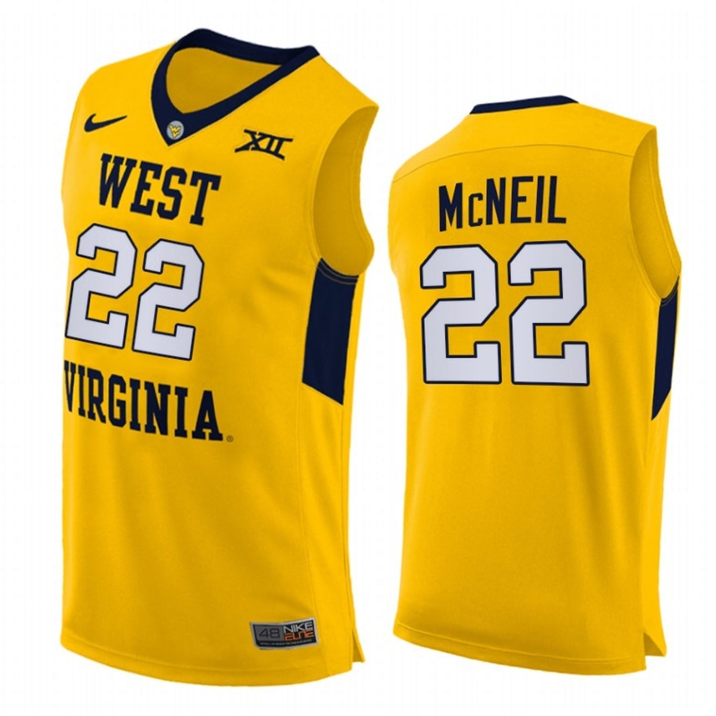 NCAAB Sean McNeil West Virginia Mountaineers 22 Jersey