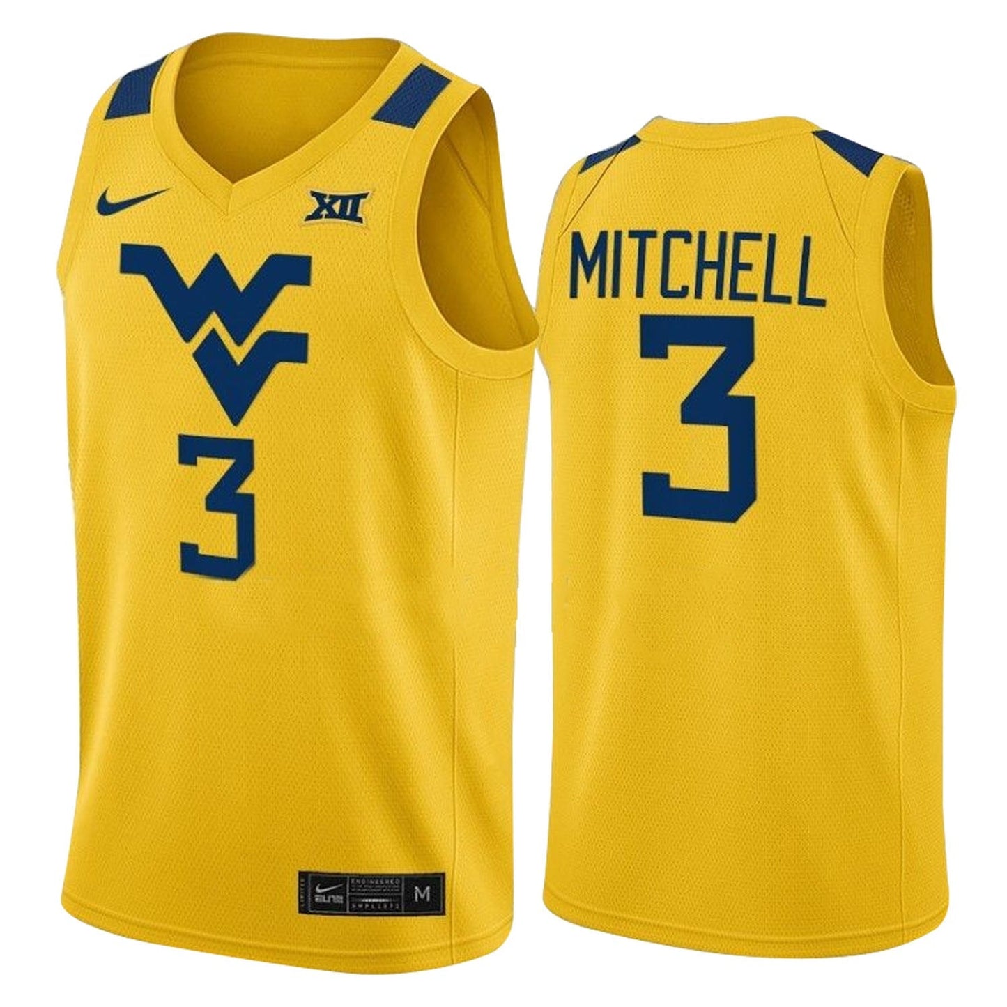 NCAAB Tre Mitchell West Virginia Mountaineers 3 Jersey