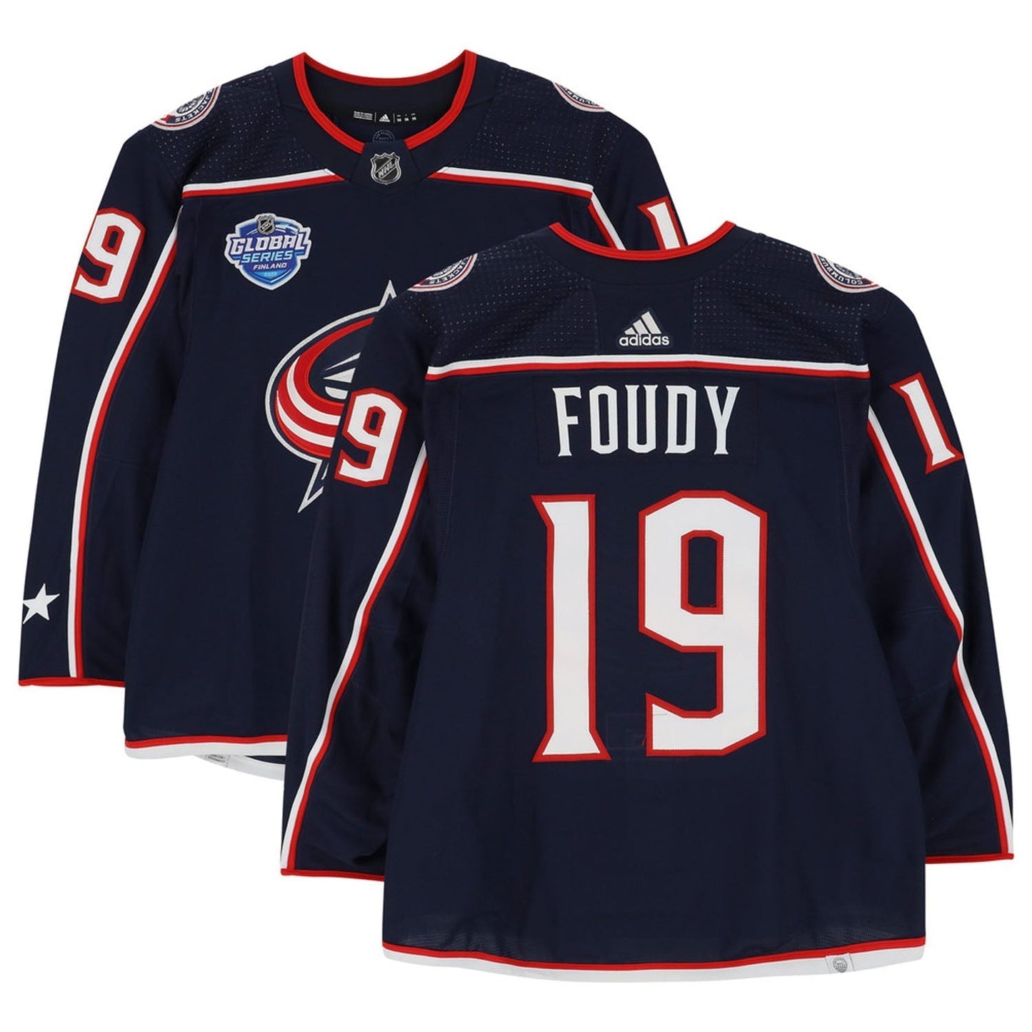 Hockey Liam Foudy Columbus Blue Jackets 19 Jersey