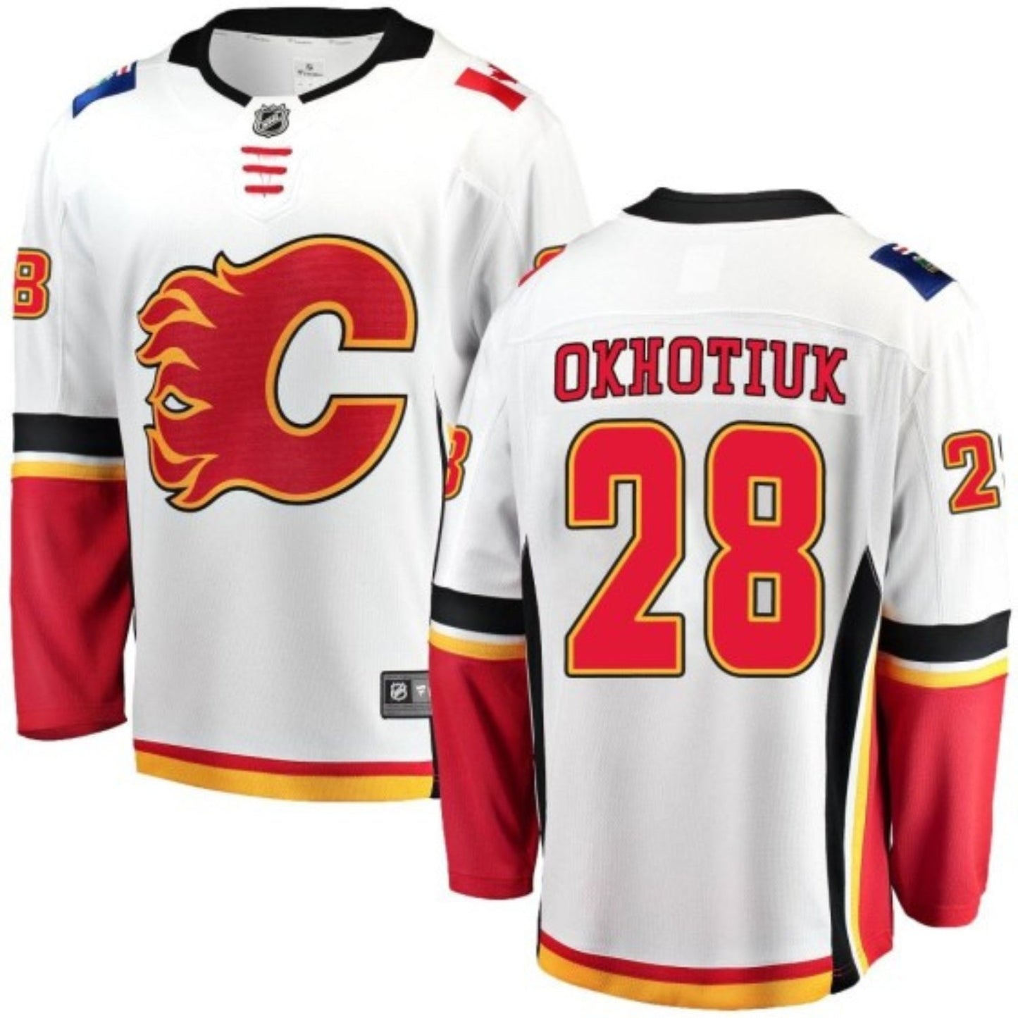 Hockey Nikita Okhotiuk Calgary Flames 28 Jersey