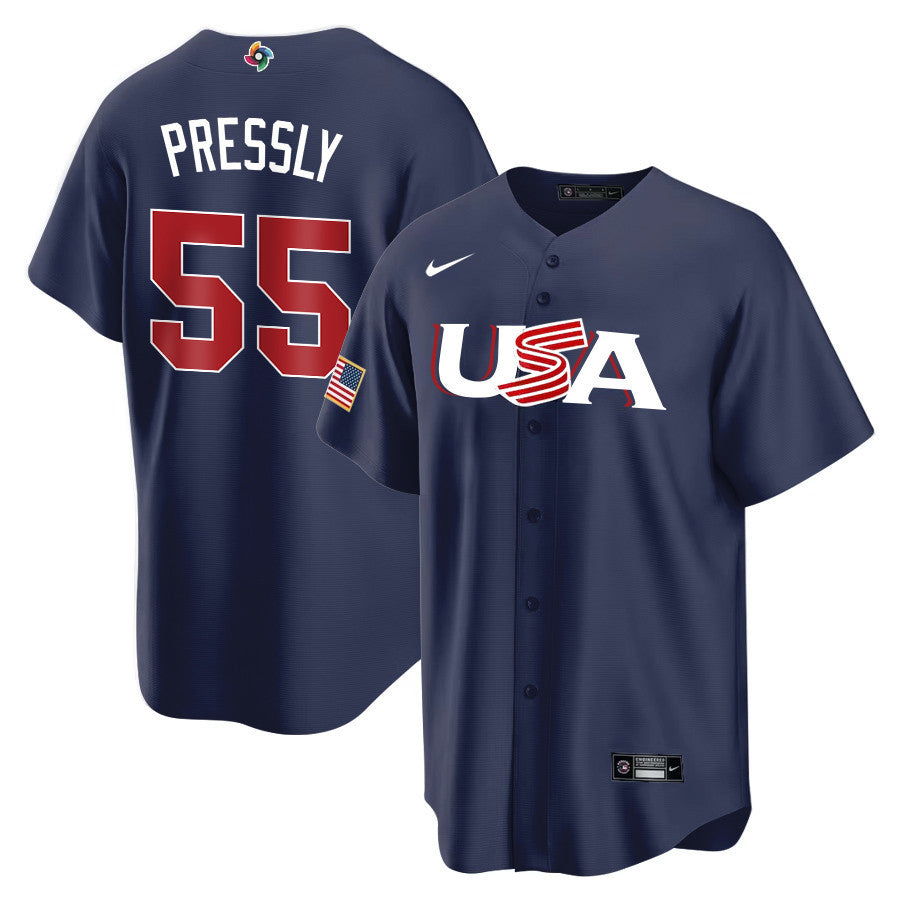 WBC Ryan Pressly USA 55 Jersey