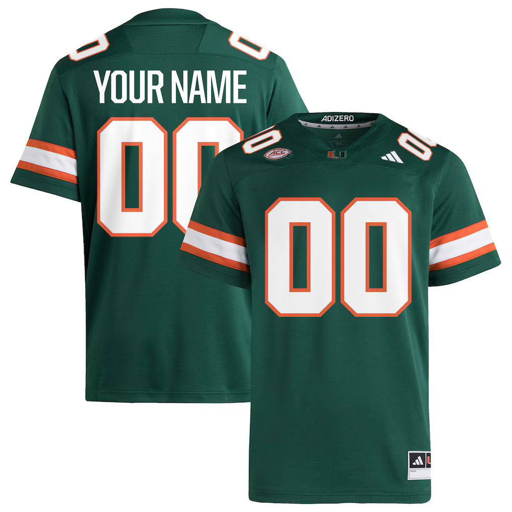 Miami Hurricanes Custom Alternate Premier Football Jersey - Green -