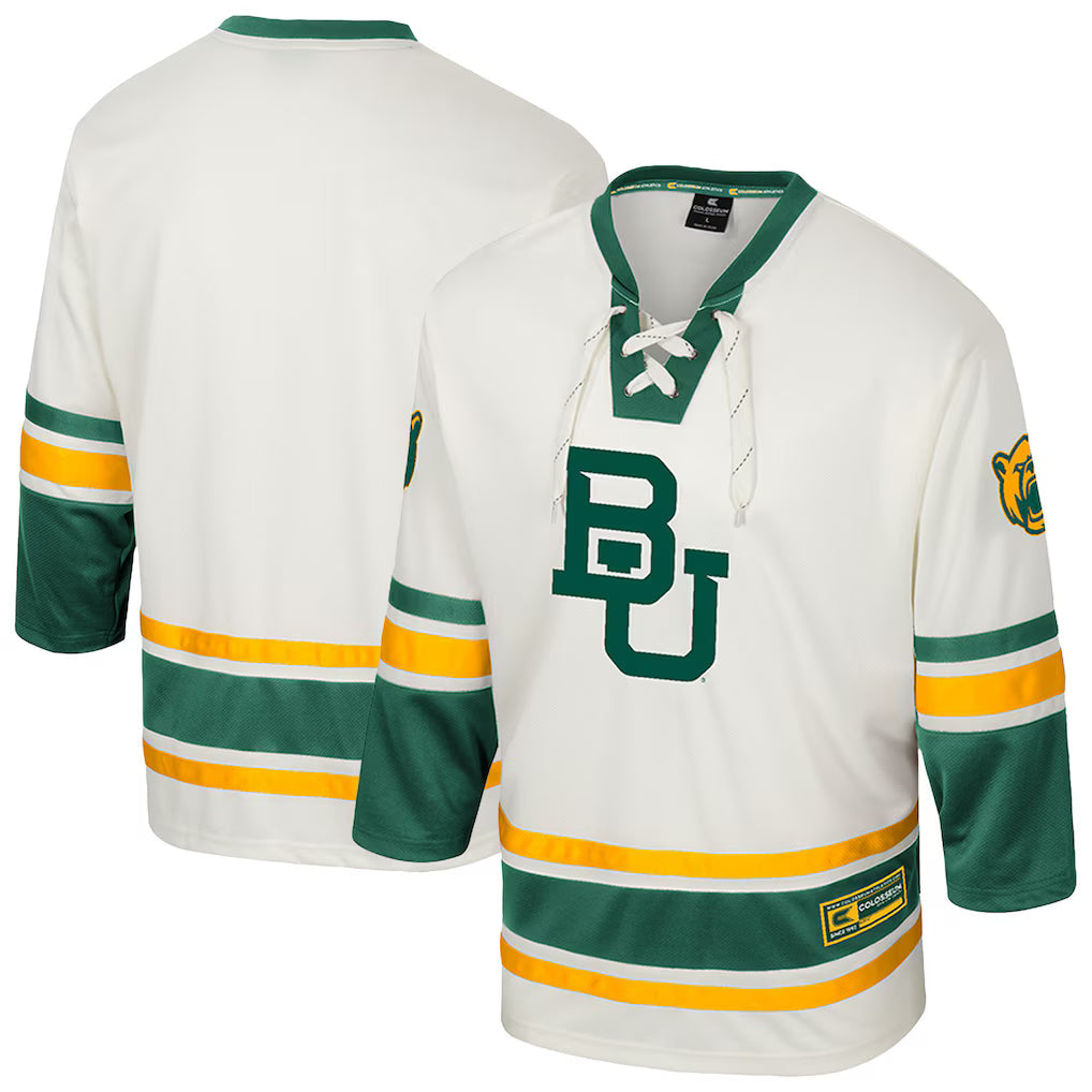 Baylor Bears Colosseum Puck Proud Fashion Hockey Jersey - Cream -