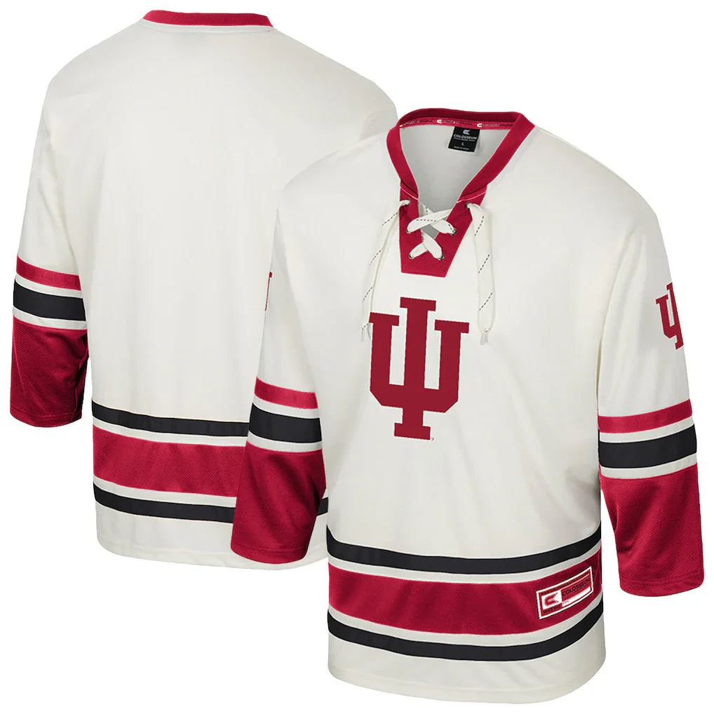 Indiana Hoosiers Colosseum Puck Proud Fashion Hockey Jersey - Cream -