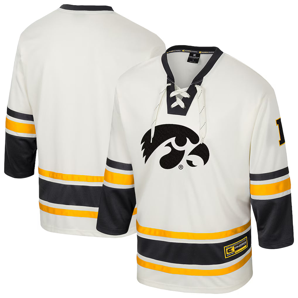 Iowa Hawkeyes Colosseum Puck Proud Fashion Hockey Jersey - Cream -