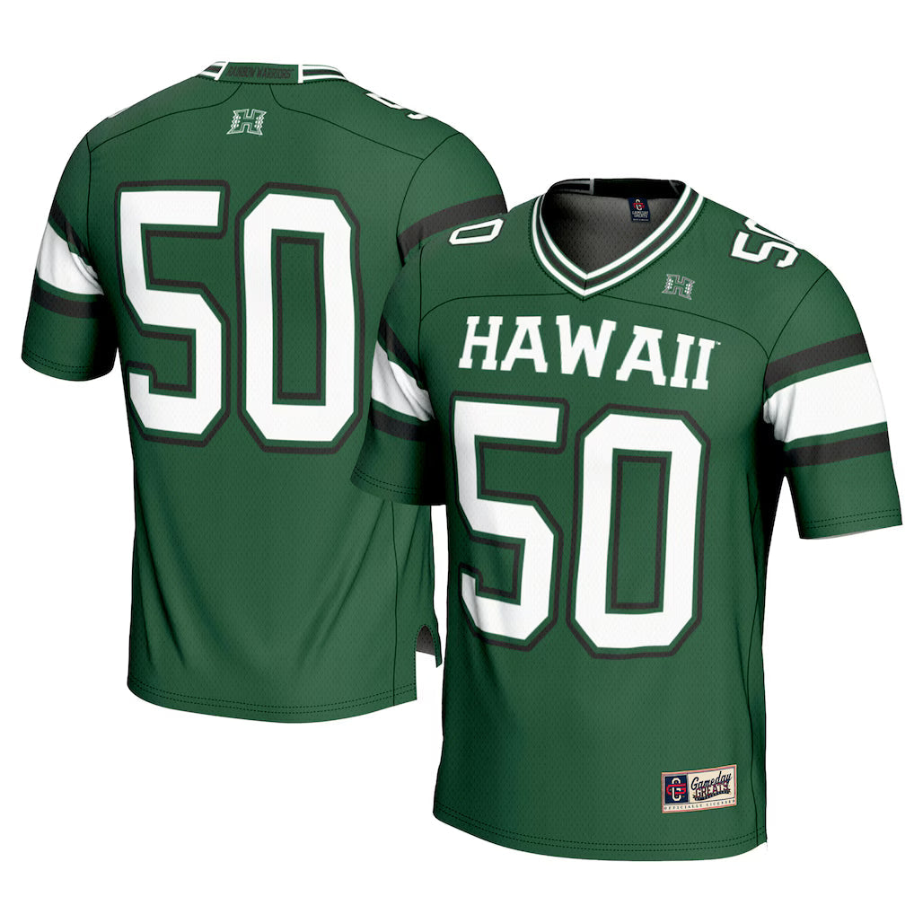 #1 Hawaii Rainbow Warriors GameDay Greats Football Jersey - Green -