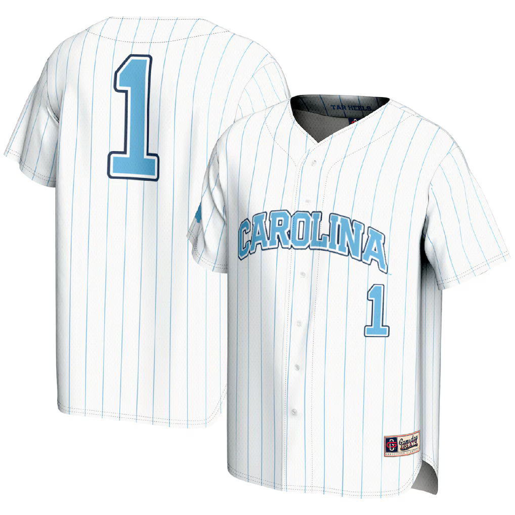 #1 North Carolina Tar Heels GameDay Greats Lightweight Baseball Fashion Jersey - White -