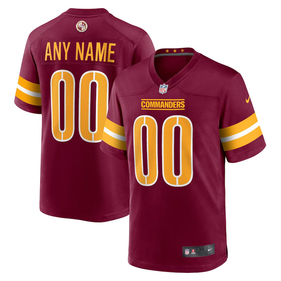 Washington Commanders Game Custom Player Jersey - Burgundy -