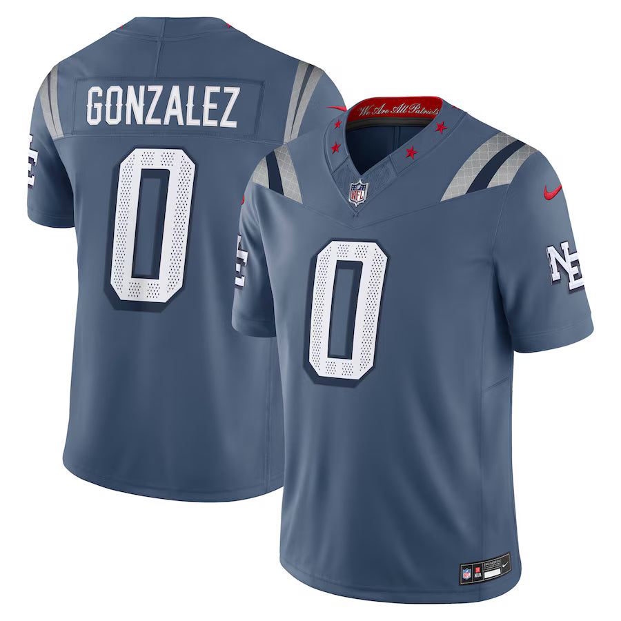 Christian Gonzalez New England Patriots 2025 Rivalries Collection Limited Jersey - Storm Blue -