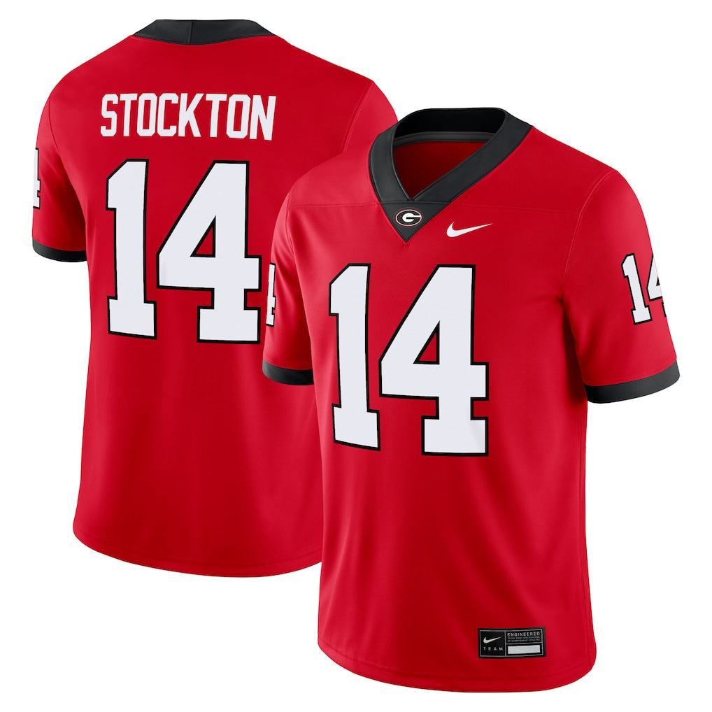 Gunner Stockton Georgia Bulldogs Home NIL Football Game Jersey - Red -