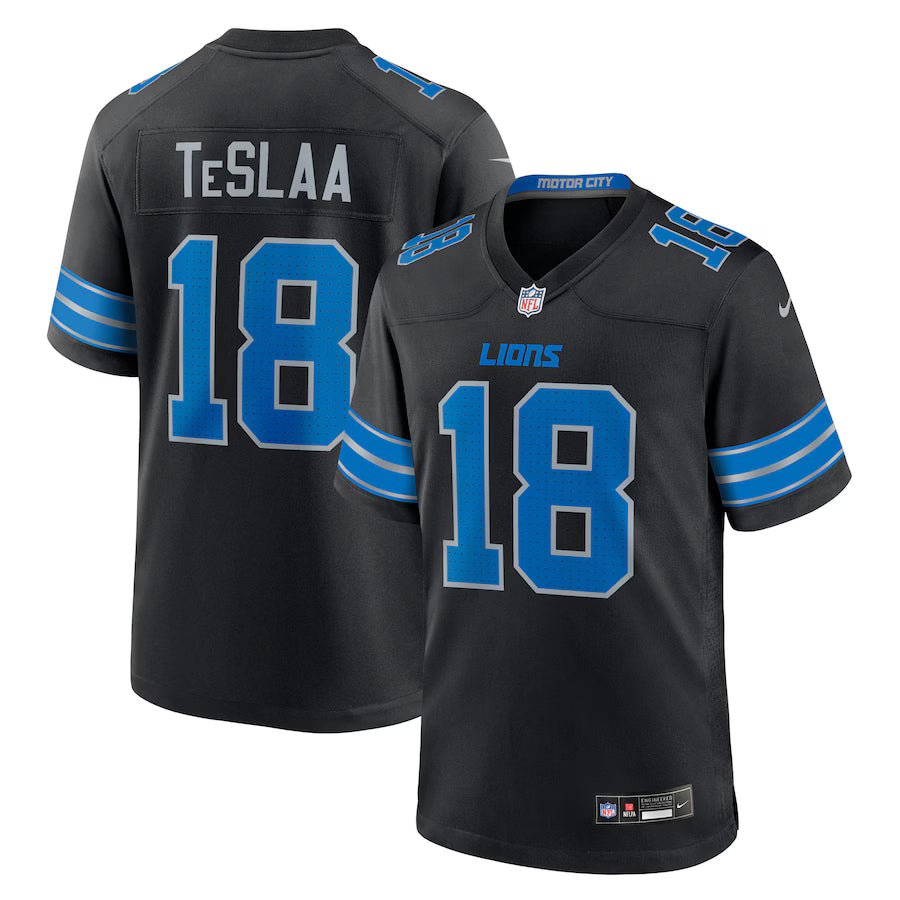 Isaac TeSlaa Detroit Lions Alternate Game Player Jersey - Black -