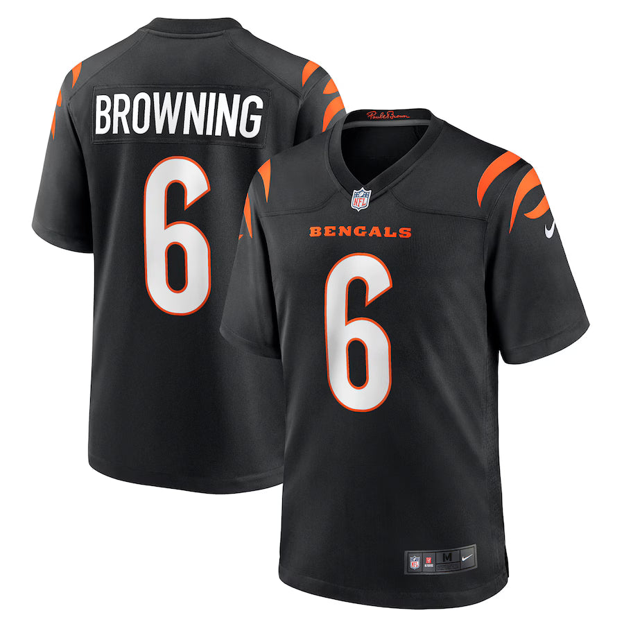 Jake Browning Cincinnati Bengals Game Jersey - Black -