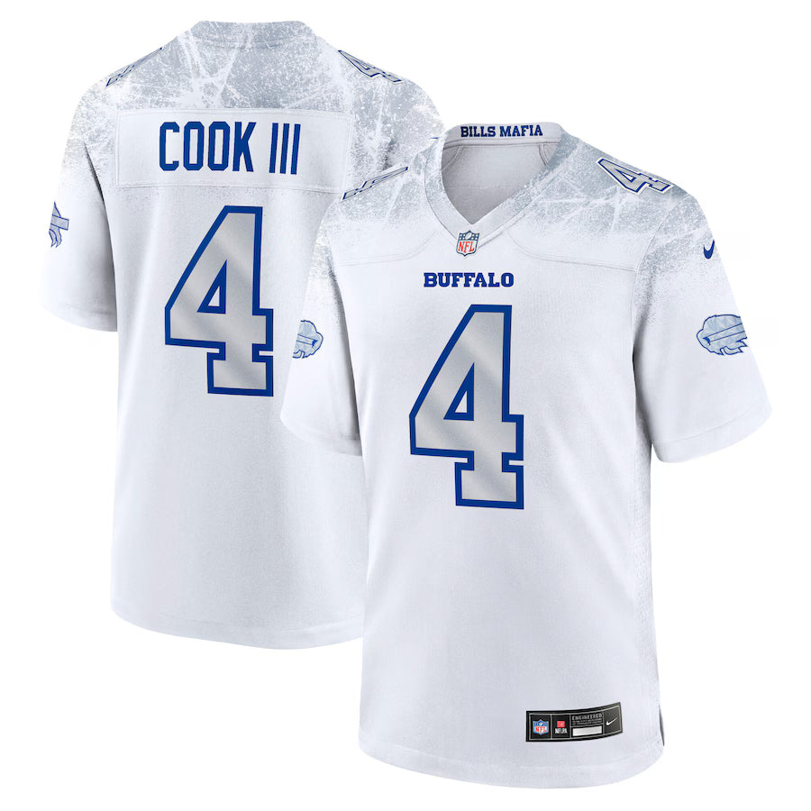 James Cook III Buffalo Bills 2025 Rivalries Collection Game Jersey - White -