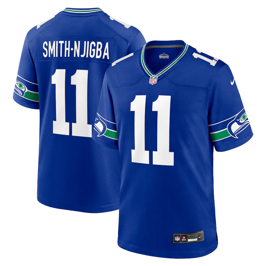 Jaxon Smith-Njigba Seattle Seahawks Throwback Player Game Jersey - Royal -