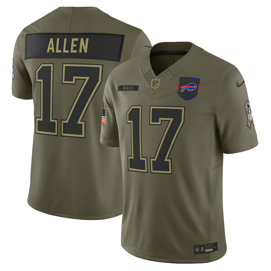 Josh Allen Buffalo Bills 2025 Salute to Service Limited Jersey - Olive -
