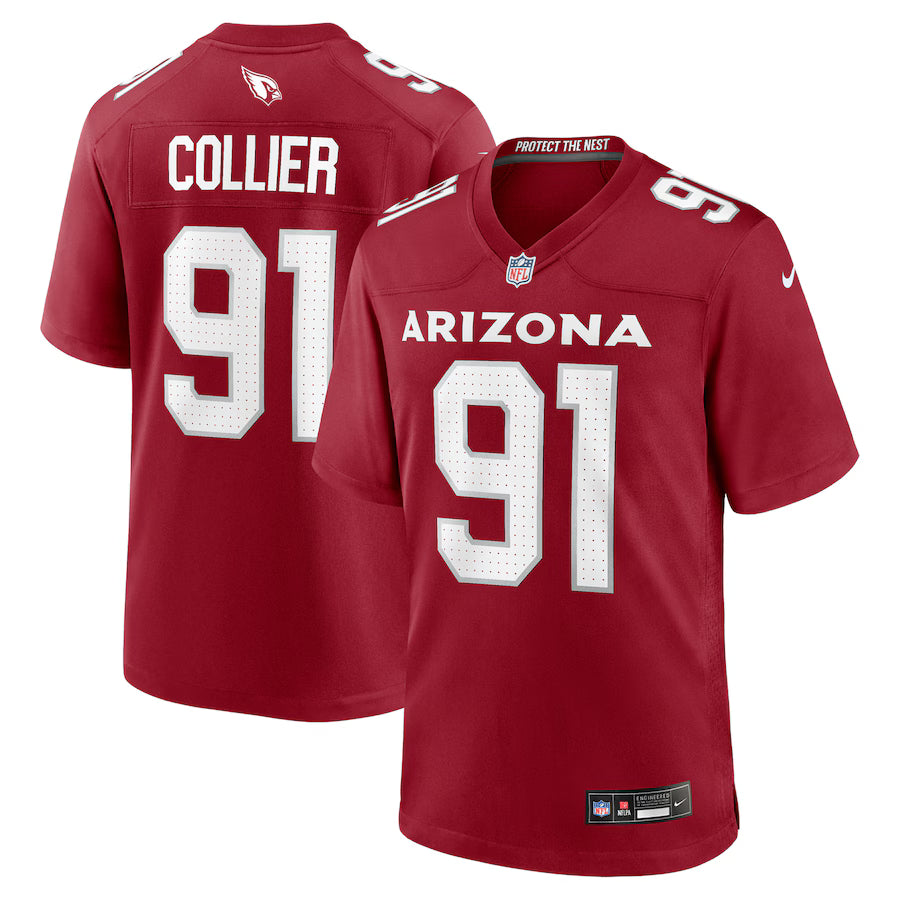 L.J. Collier Arizona Cardinals Team Game Jersey - Cardinal -