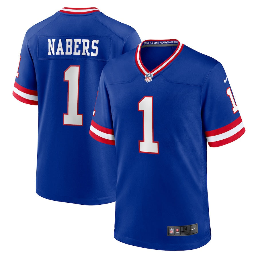 Malik Nabers New York Giants Game Player Jersey - Royal -