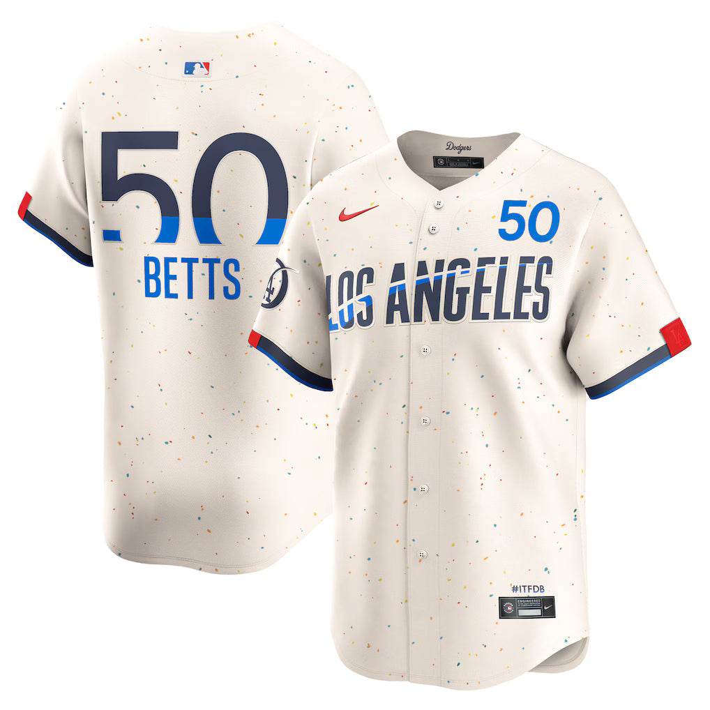 Mookie Betts Los Angeles Dodgers City Connect Limited Player Jersey - Cream
