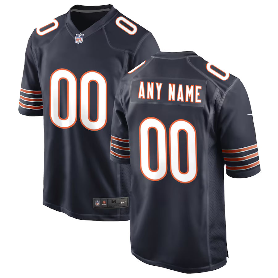 Chicago Bears Custom Game Jersey - Navy -