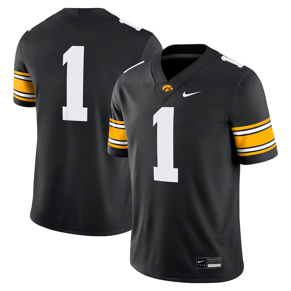 #1 Iowa Hawkeyes Game Jersey - Black -