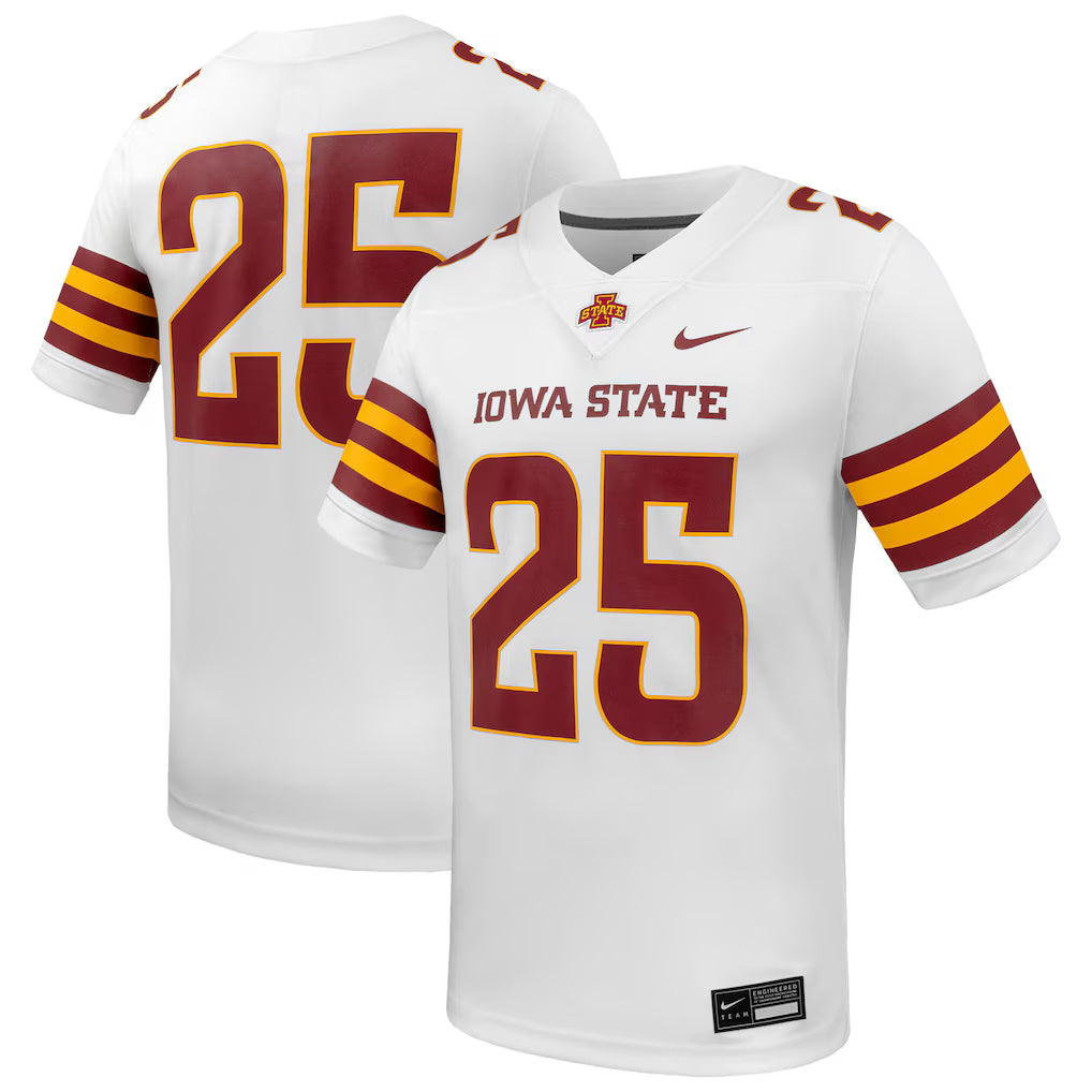 #25 Iowa State Cyclones Untouchable Game Jersey - White -