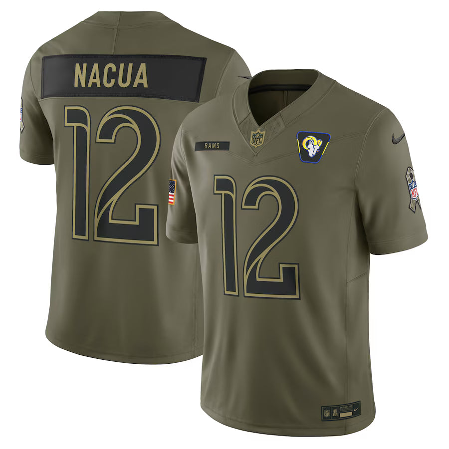 Puka Nacua Los Angeles Rams 2025 Salute to Service Limited Jersey - Olive -