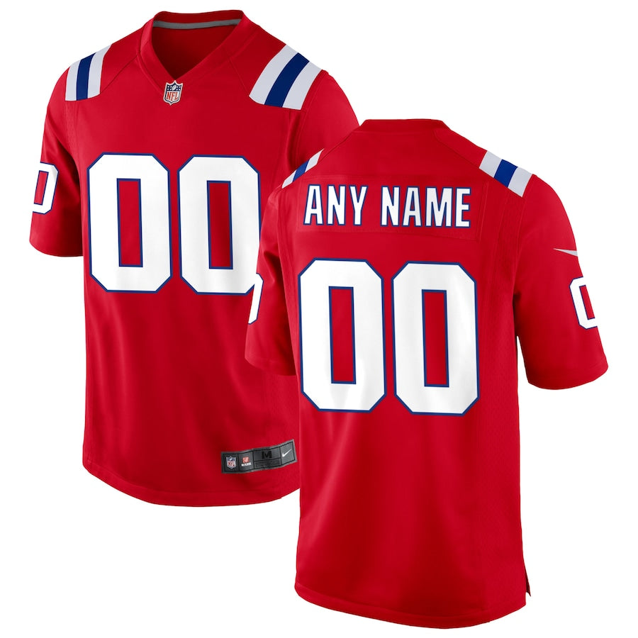 New England Patriots Alternate Custom Jersey - Red -