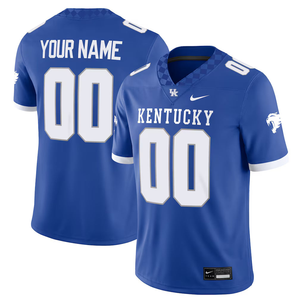 Kentucky Wildcats Custom Football Game Jersey - Royal -