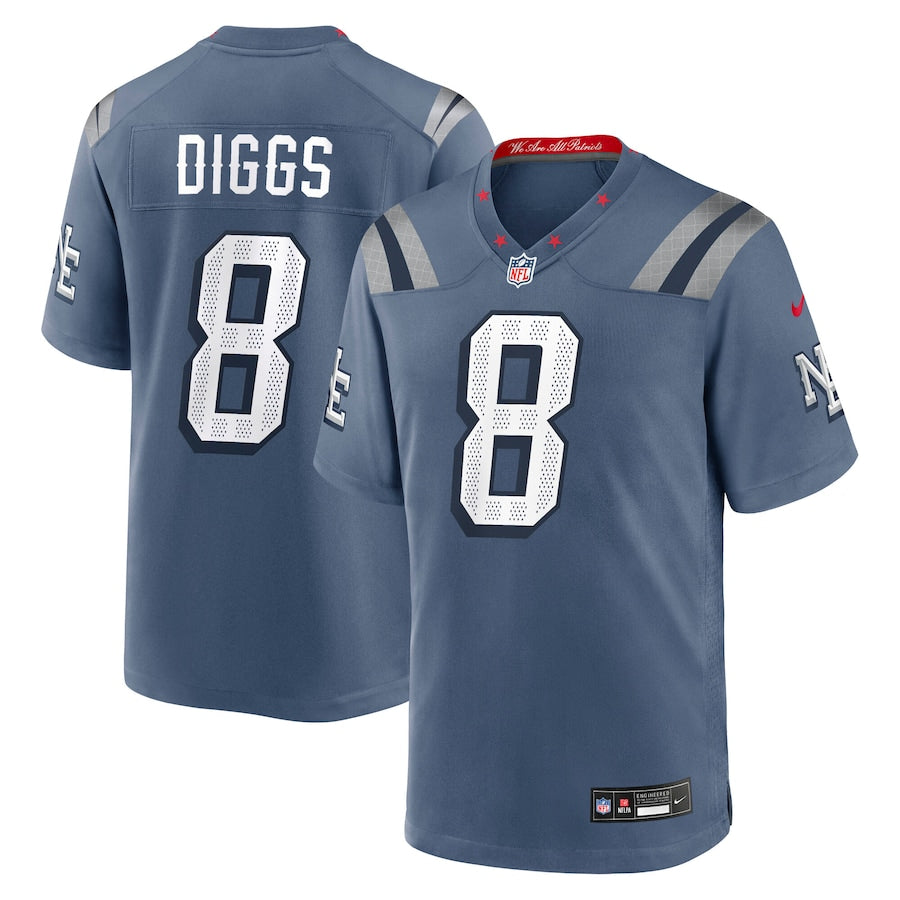 Stefon Diggs New England Patriots 2025 Rivalries Collection Game Jersey - Storm Blue -