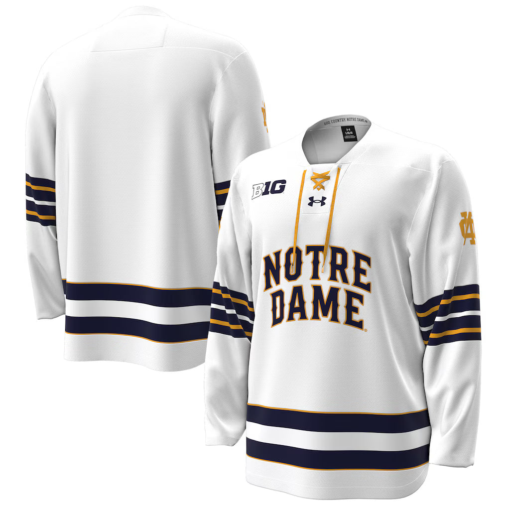 Notre Dame Fighting Irish Under Armour Home Hockey Jersey - White -
