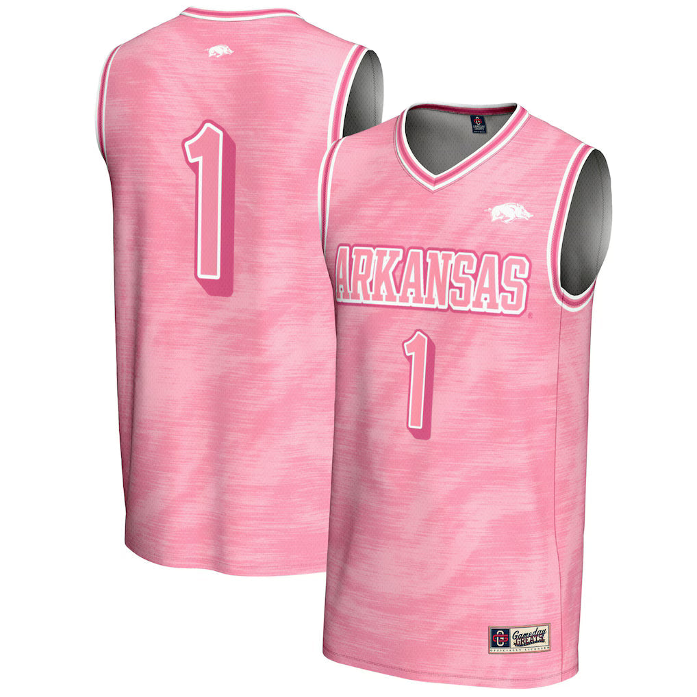 #1 Arkansas Razorbacks GameDay Greats Unisex Lightweight Basketball Jersey - Pink -