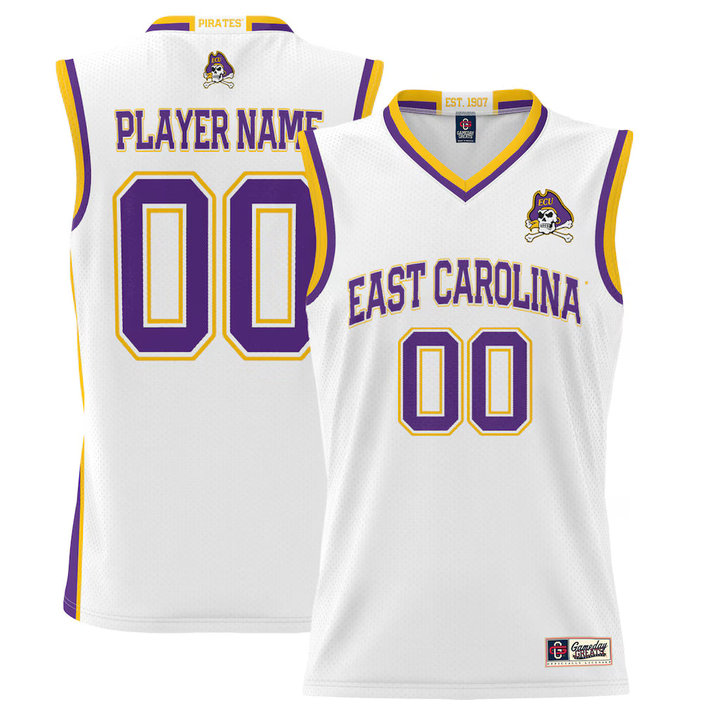 ECU Pirates GameDay Greats Lightweight NIL Pick-A-Player Basketball Jersey - White -