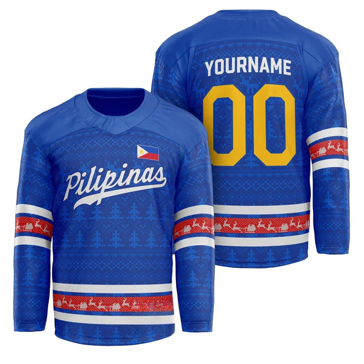 Philippines Christmas Custom Hockey Jersey