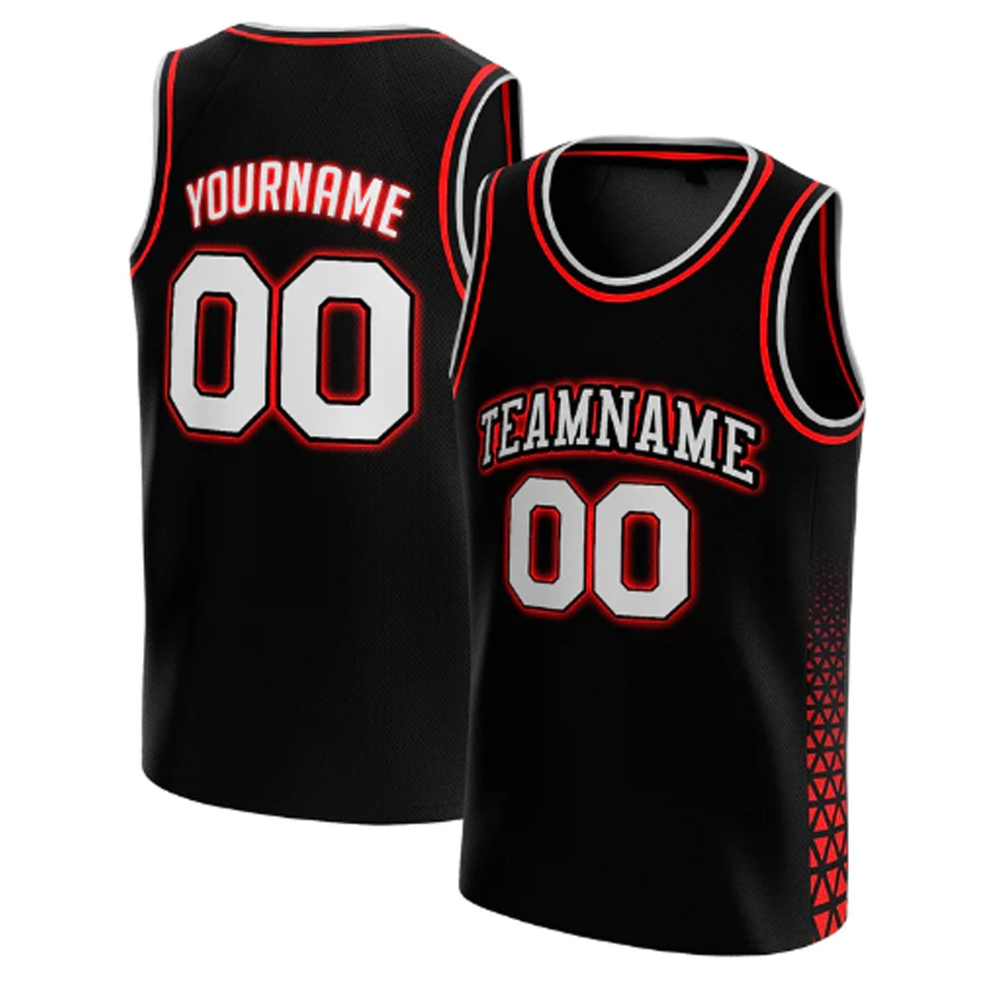 Black Red-White Custom Basketball Jersey